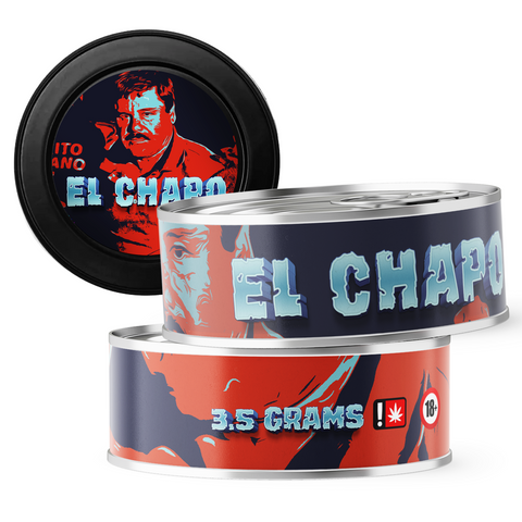 El Chapo 3.5g Self Seal Tins - DC Packaging Custom Cannabis Packaging
