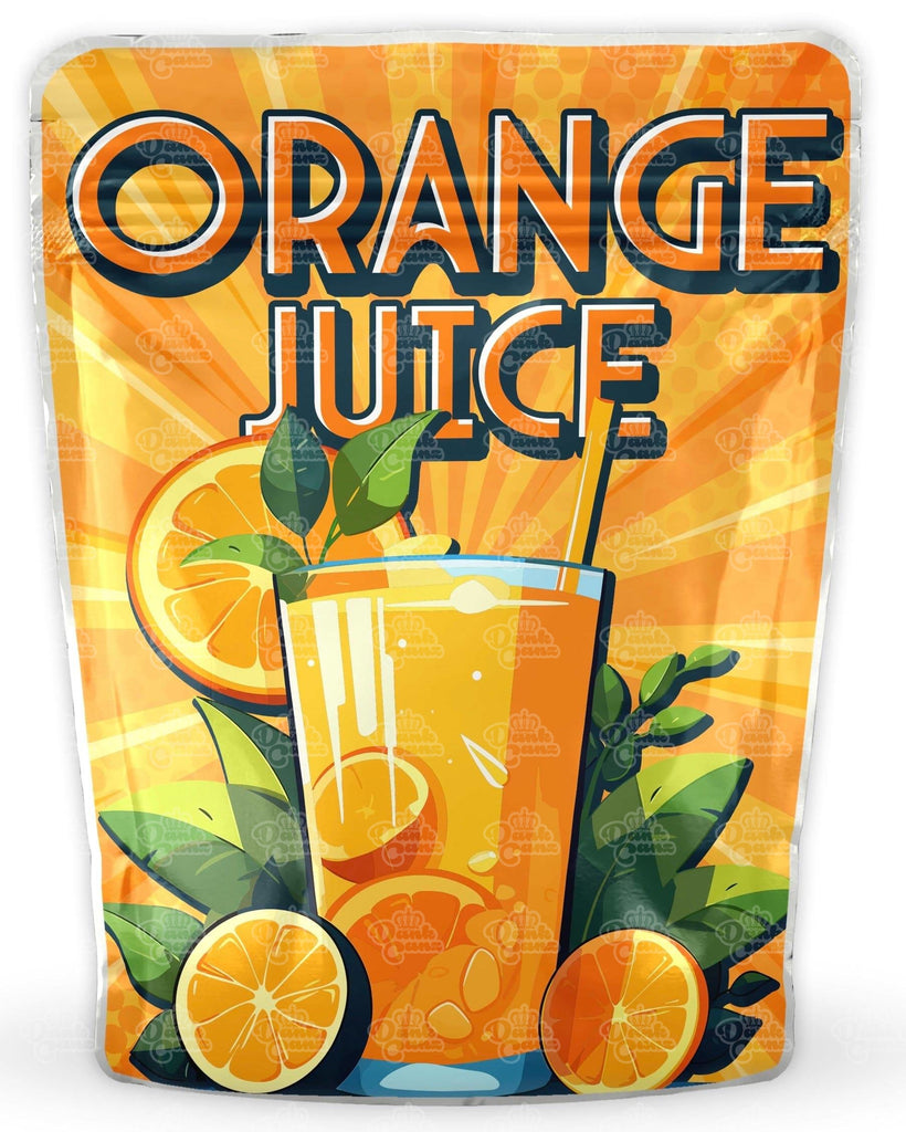 Orange Juice Mylar Bags Cali Packs Empty Packaging Size