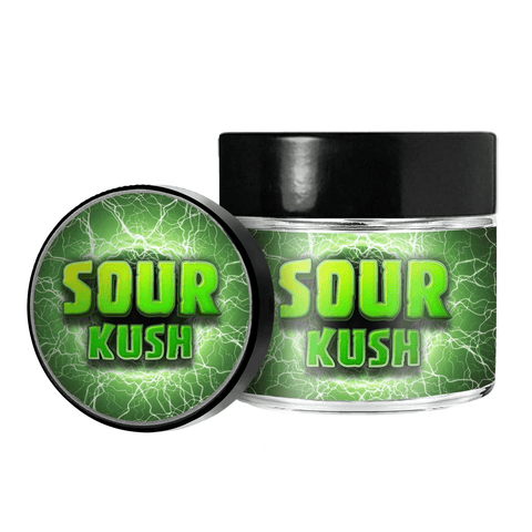 Sour Kush 3.5g/60ml Glass Jars - Pre Labelled