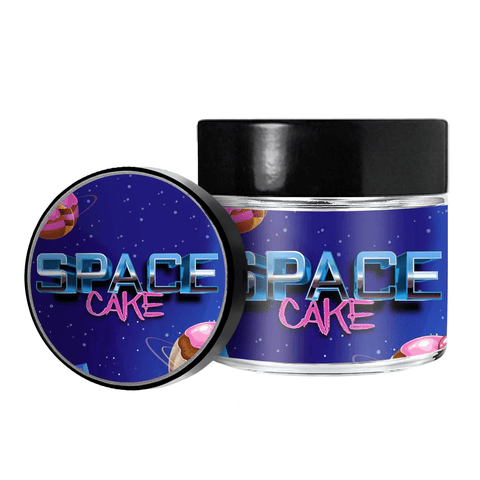 Space Cake 3.5g/60ml Glass Jars - Pre Labelled