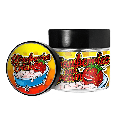 Strawberries & Cream 3.5g/60ml Glass Jars - Pre Labelled