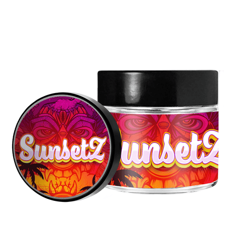 Sunsetz 3.5g/60ml Glass Jars - Pre Labelled