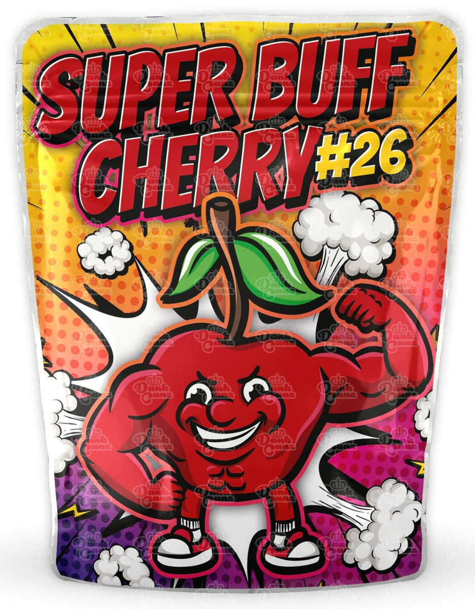 Super Buff Cherry 26 Mylar Bags | Cali Packs | Empty Packaging Size