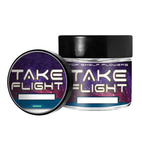 Take Flight 3.5g/60ml Glass Jars - Pre Labelled