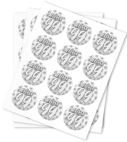 White 99 Strain Stickers