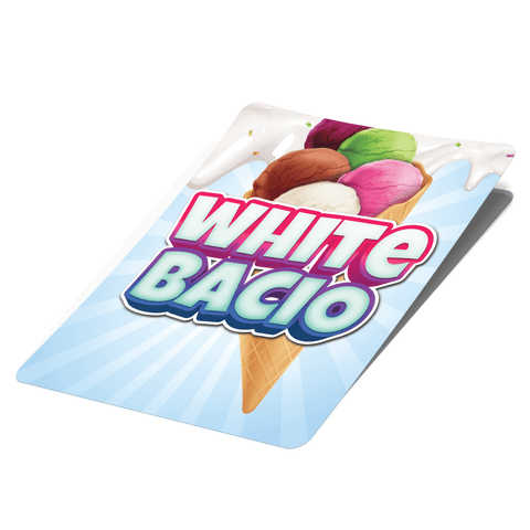 White Bacio Mylar Bag Labels - Labels only