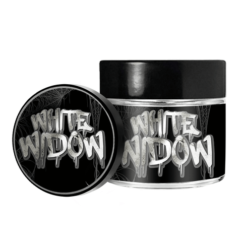 White Widow 3.5g/60ml Glass Jars - Pre Labelled