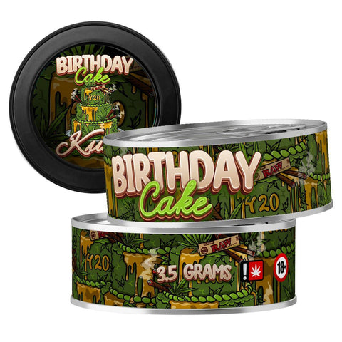 Birthday Cake Kush 3.5g Self Seal Tins - DC Packaging Custom Cannabis Packaging
