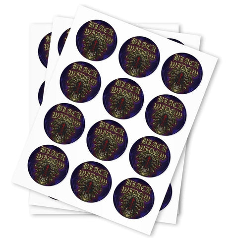 Black Widow Stickers - DC Packaging Custom Cannabis Packaging