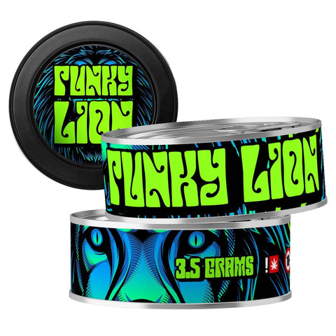 Funky Lion 3.5g Self Seal Tins - DC Packaging Custom Cannabis Packaging