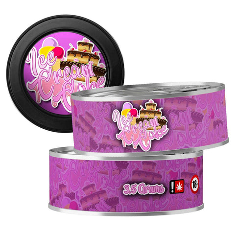 Ice Cream Cake 3.5g Self Seal Tins - DC Packaging Custom Cannabis Packaging