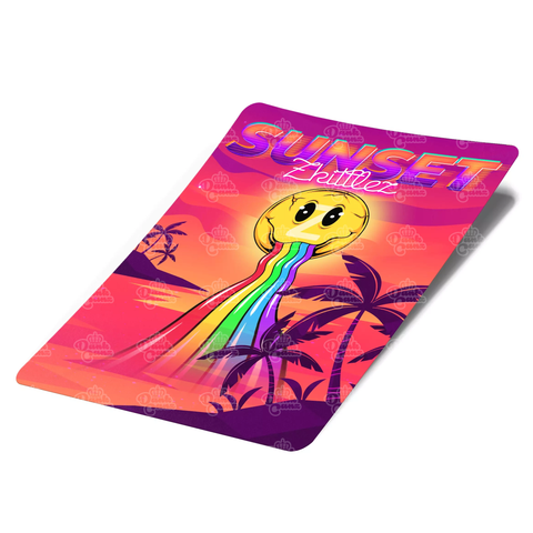 Sunset Zkittlez Mylar-Taschenetiketten – nur Etiketten