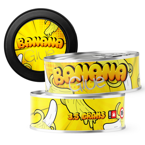Banana Glue 3.5g Self Seal Tins - DC Packaging Custom Cannabis Packaging