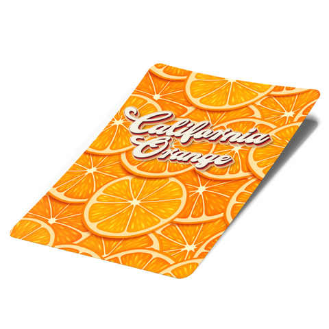 California Orange Mylar Bag Labels - Labels only - DC Packaging Custom Cannabis Packaging