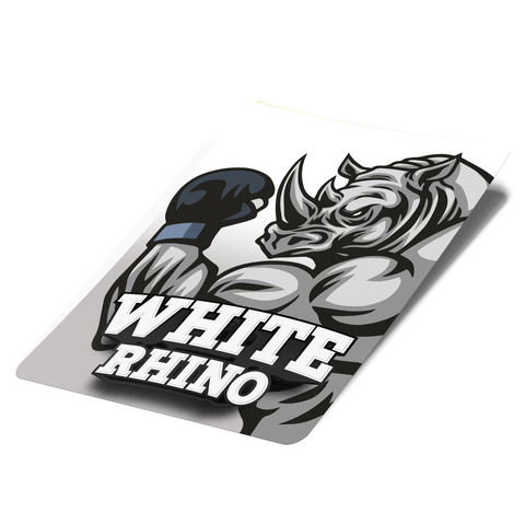 White Rhino Mylar Bag Labels - Labels only - DC Packaging Custom Cannabis Packaging