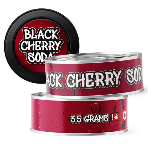 Black Cherry Soda 3.5g Self Seal Tins - DC Packaging Custom Cannabis Packaging