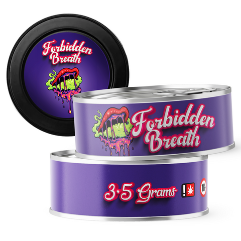 Forbidden Breath 3.5g Self Seal Tins - DC Packaging Custom Cannabis Packaging