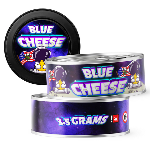 Blue Cheese 3.5g Self Seal Tins - DC Packaging Custom Cannabis Packaging