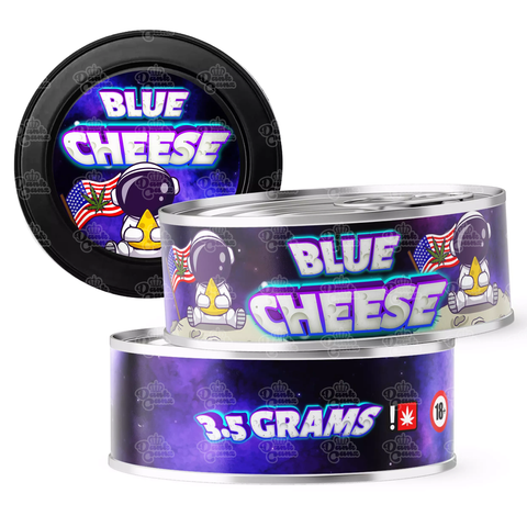 Blue Cheese 3.5g Self Seal Tins - DC Packaging Custom Cannabis Packaging