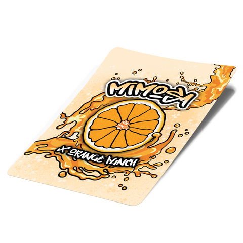 Mimosa x Orange Punch Mylar-Taschenetiketten – nur Etiketten
