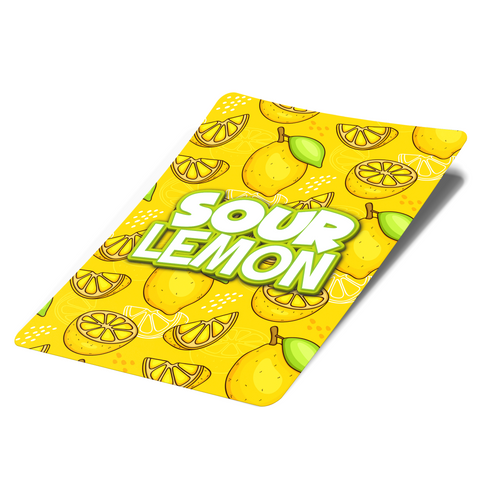 Saure Zitronen-Mylar-Taschenetiketten – nur Etiketten