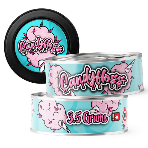 Candy Floss 3.5g Self Seal Tins - DC Packaging Custom Cannabis Packaging