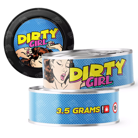 Dirty Girl 3.5g Self Seal Tins - DC Packaging Custom Cannabis Packaging