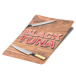 Schwarze Thunfisch-Mylar-Taschenetiketten – nur Etiketten