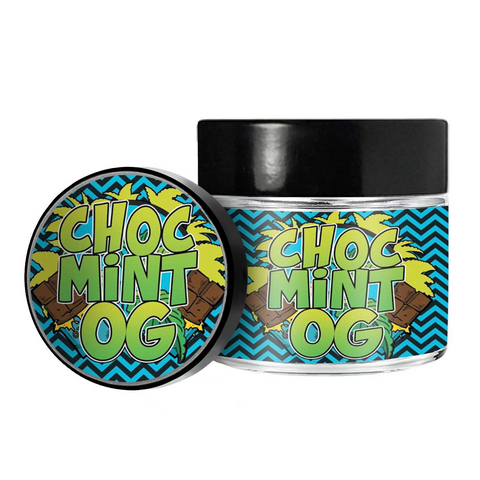 Choc Mint OG 3,5 g/60 ml Glasgläser – vorbeschriftet 
