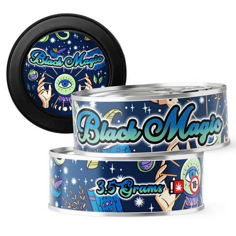 Black Magic 3.5g Self Seal Tins - DC Packaging Custom Cannabis Packaging