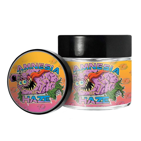 Amnesia Haze 3.5g/60ml Glass Jars - Pre Labelled