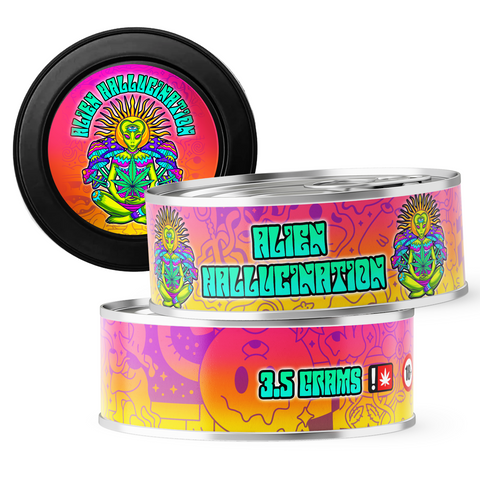 Alien Hallucination 3.5g Self Seal Tins - DC Packaging Custom Cannabis Packaging