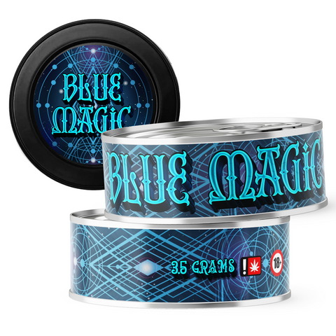 Blue Magic 3.5g Self Seal Tins - DC Packaging Custom Cannabis Packaging