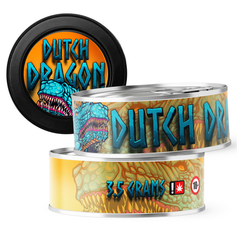 Dutch Dragon 3.5g Self Seal Tins - DC Packaging Custom Cannabis Packaging
