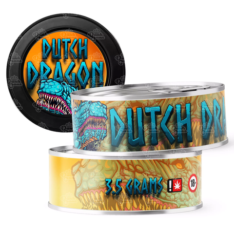 Dutch Dragon 3.5g Self Seal Tins - DC Packaging Custom Cannabis Packaging