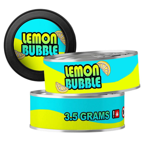 Lemon Bubble 3.5g Self Seal Tins - DC Packaging Custom Cannabis Packaging