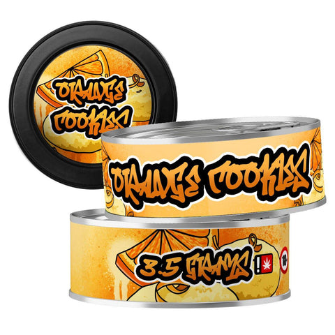 Orange Cookies 3.5g Self Seal Tins - DC Packaging Custom Cannabis Packaging