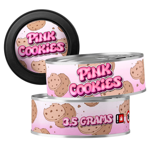 Pink Cookies 3.5g Self Seal Tins - DC Packaging Custom Cannabis Packaging