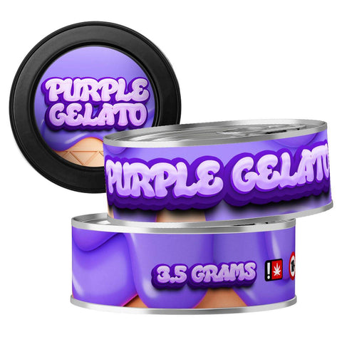 Purple Gelato 3.5g Self Seal Tins - DC Packaging Custom Cannabis Packaging
