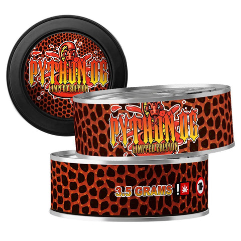 Python OG 3.5g Self Seal Tins - DC Packaging Custom Cannabis Packaging